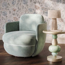 Wolfie Performance Velvet Swivel Accent Chair