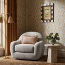 Tiago Warm Grey Performance Boucle Swivel Accent Chair