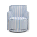 Passe Striped Linen Swivel Accent Chair