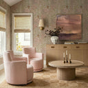 Passe Striped Linen Swivel Accent Chair