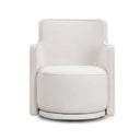 Passe Cream Upcycled Performance Linen Swivel Accent Chair