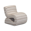 Senna Taupe Organic Stripes Contract-Grade Jacquard Fabric Accent Chair
