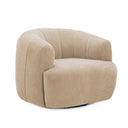 Jasmine Upcycled Contract-Grade Basketweave Fabric Swivel Accent Chair