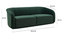 Yara 90.6" Pleated Performance Velvet Sofa