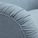 Pamela Faded Blue Upcycled Performance Fabric Tasseled Lounge Accent Chair