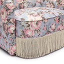 Pamela Spring Floral Print Performance Fabric Tasseled Lounge Accent Chair
