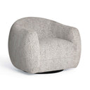 Judy Black and White Woven Performance Fabric Swivel Accent Chair