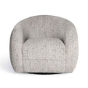 Judy Black and White Woven Performance Fabric Swivel Accent Chair