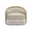 Pamela Tan Performance Chenille Tasseled Lounge Accent Chair
