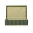Eton Ribbed Green Vegan Leather Contract-Grade Storage Box