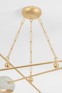 Vintage Gold Leaf Turner Chandelier 60" by Hudson Valley, view 4