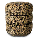 Leopard Fabric Stool Roosevelt