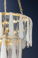 Vintage Gold Leaf Tappan Chandelier 26" by Hudson Valley, view 2