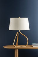 Vintage Gold Leaf Tharold Table Lamp 18" by Hudson Valley, view 4