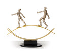 SZ0241 Modern Bronze Acrobats-Tightrope Sculpture