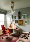 Vintage Brass Tragus Pendant 14" by Corbett Lighting