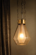 Vintage Brass Tragus Pendant 14" by Corbett Lighting, view 4