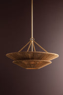 Gold Leaf Tropea Pendant 30" by Corbett Lighting, view 4