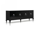 Bellagio Transitional Black Crocodile Lacquer Buffet