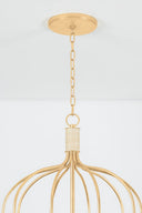Vintage Gold Leaf Warrensburg Chandelier 44" by Hudson Valley, view 5