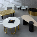 Oeuf Travertine Cocktail Table