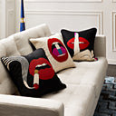 Lips Hush Needlepoint Pillow
