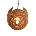 Wicker Blowfish Small Pendant