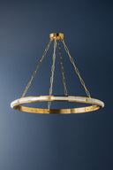 Aged Brass Wingate Chandelier 36" by Hudson Valley, view 4