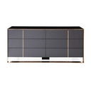Cartier - Modern Black + Rose Gold Bed + Nightstands