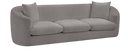 Penelope 92.5" Chenille Fabric Upholstered Sofa - Grey