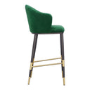 Adak - Modern Glam Green with Black & Gold Barstool
