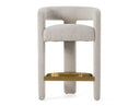 Adam - Modern Beige Fabric + Brass Counter Chair