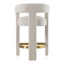 Adam - Modern Beige Fabric + Brass Counter Chair