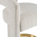 Adam - Modern Beige Fabric + Brass Counter Chair