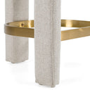 Adam - Modern Beige Fabric + Brass Counter Chair