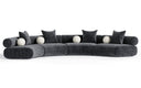 Simpson - Contemporary Dark Grey Fabric Curved Modular Sectional Sofa