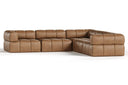 Everest - Modern Brown Leather Modular Sectional Sofa