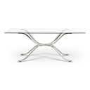 Adderley Modern Stainless Steel w/ Glass Top Dining Table