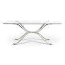Adderley Modern Stainless Steel w/ Glass Top Dining Table