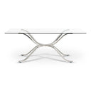 Adderley Modern Stainless Steel w/ Glass Top Dining Table