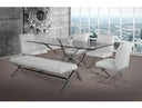 Pittson - Modern Extendable Grey Glass Dining Table