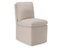 Adrian - Modern Beige Fabric Dining Chair w/ Castor Wheels