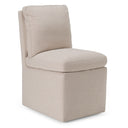 Adrian - Modern Beige Fabric Dining Chair w/ Castor Wheels
