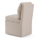 Adrian - Modern Beige Fabric Dining Chair w/ Castor Wheels