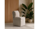 Adrian - Modern Beige Fabric Dining Chair w/ Castor Wheels