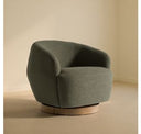 Agatha - Modern Tan Leather Swivel Accent Chair