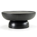 Akron - Modern Black & White Faux Marble Round Coffee Table