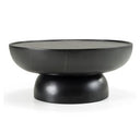 Akron - Modern Black & White Faux Marble Round End Table
