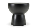 Akron - Modern Black & White Faux Marble Round End Table