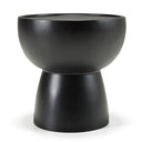 Akron - Modern Black & White Faux Marble Round End Table